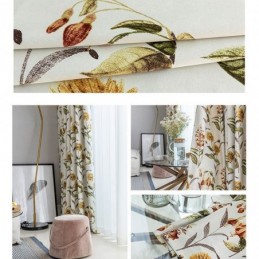 Nordic Blackout Curtains Plant Printed For Living Room Bedroom