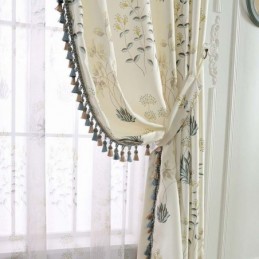 Retro Rural Semi Blackout Curtain Made to Measure Curtain Flower Printed Living Room