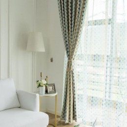 Modern Simple Curtain Made to Measure Curtain Unique Beed Strings Printing Blackout Kid's Room Fabric