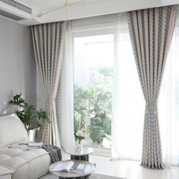Modern Simple Curtain Made to Measure Curtain Unique Beed Strings Printing Blackout Kid's Room Fabric
