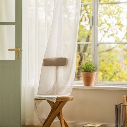 Modern White Sheer Curtains Leaf Tulle For Living Room Bedroom