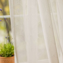 Modern White Sheer Curtains Leaf Tulle For Living Room Bedroom