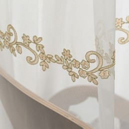 Modern Minimalist Sheer Curtain Made to Measure Curtain Plant Embroidered Tulle Curtains For Living Room Bedroom