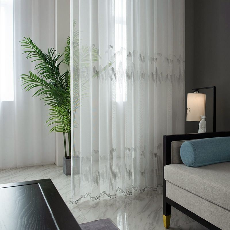 Decorative Sheer Curtain Made to Measure Curtain Line Embroidered Tulle Curtains Living Room Bedroom