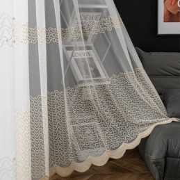 Embroidered Sheer Tulle Curtains Transparent Drapes Cortinas For Living Room