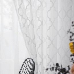 White Geometric Lace Sheer...