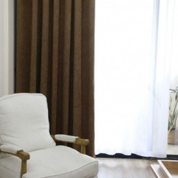 Luxury Solid Curtains Brown Blackout Window For Living Room Bedroom