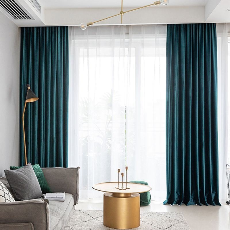 Nordic Style Curtain Made to Measure Curtain Solid Flannel For Living Room Hotel