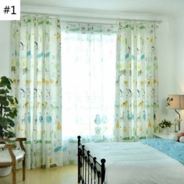 Modern Semi Blackout Curtain Made to Measure Curtain Animals Printed Kids Room