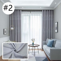 Nordic Style Tree Pattern Curtains Satin Jacquard Living Room Bedroom