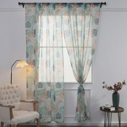 Leaves Printed Curtain Made...