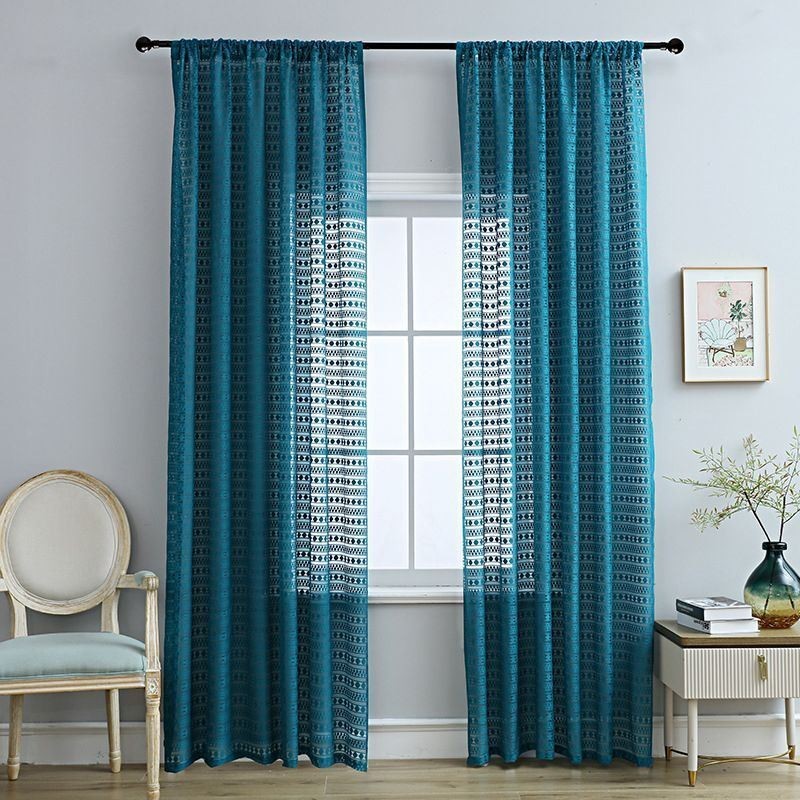 Nordic Sheer Curtain Made to Measure Curtain Simple Voile Draperies For Living Room Bedroom